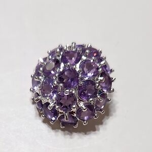 pendant 17 carats circular sparkling amethyst 925 sterling Silver new